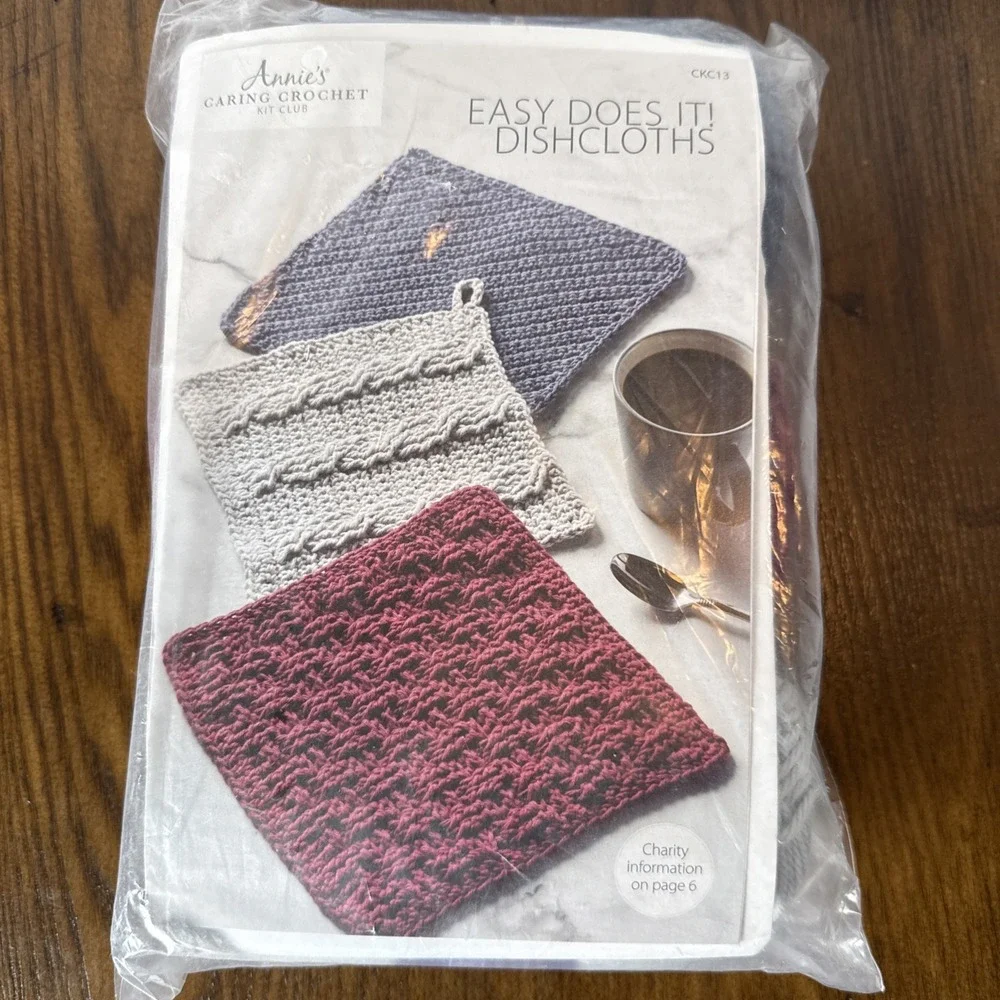 Annies Caring Crochet Kit Club Easy Does It Dishcloths CKC13 Winter Craft